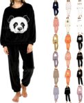 Womens Fleece Pyjamas Sets Long Sleeve Winter Warm Pjs
