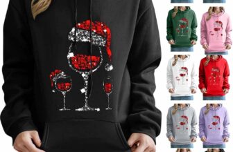 50% OFF Womens Christmas Sweatshirt Christmas Graphic Long Sleeve Shirts Xmas