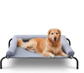 TJSOULER Outdoor with Removable Bloster, Cooling Raised Dog Bed for Giant Dogs