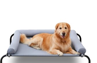 TJSOULER Outdoor with Removable Bloster, Cooling Raised Dog Bed for Giant Dogs