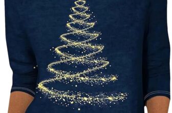 50% OFF Christmas Jumpers for Women UK Ladies Tshirts Funny Printed Jumper Ugly Sweater Long Sleeve Pullover