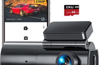 55% off GKU 4K Dash Cam Front and Rear, 5GHz WiFi Dashcam with 64GB SD Card, Dual Car Camera Dash Cam with Parking Monitor, Night Vision, WDR, 170° Wide Angle, G-Sensor, Loop Recording, APP Control, Max 256GB