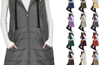 Gilet For Women Uk Long Sleeveless Puffer Vest Women Hooded Quilted Gilets Longline Warm Padded Jacket Hoodies Lightweight Zipper Body Warmer Waistcoat Transitional Quilted Coats