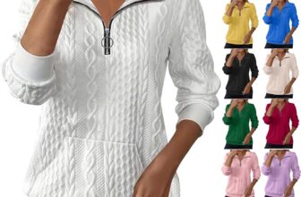 Nuoke Jumpers for Women UK Cable Knit Sweaters Lapel Half Zip Pullover Ladies