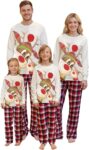 Nuoke Christmas Pyjamas Matching Xmas Pjs for Family Men Women Cartoon Nightwear
