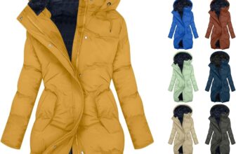 Quilted Jacket Womens Plus Size Fleece Lined Womens Parka Coat Waterproof Padded Thick Winter Jackets