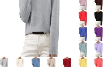 50% OFF Jumpers for Women UK Long Sleeves Cowl Neck Sweaters for Women Solid Color Slim Fit Women’s Pullover Sweaters Lightweight Cosy Warm Ladies Cash