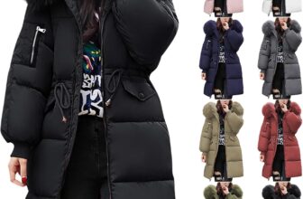 Winter Jackets For Women Uk Long Quilted Padded Coat Hooded Puffer Down Coats Ladies Lightweight Waterproof Jacket With Fluffy Hood Casual Trench Coat Warm Parka Outerwear Plus Size