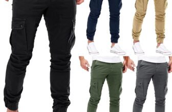 Mens Cargo Trousers Casual Jogger Multi Pockets