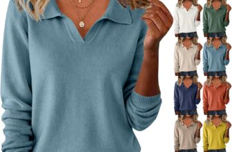 Jumpers for Women UK Ladies Jumpers Roll Neck Knitted Jumper V Neck Solid Color Womens Sweaters Cropped Fleece Jumper Winter Pullover Long Sleeve Tops Blouse Tunic Sweater