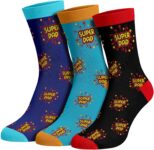 Gifts for Dad Men,3 Pack Funny Superdad Socks
