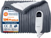 Bedsure Heated Blanket Electric Throw – Heating with 10 Time Settings, 6 Heat Settings