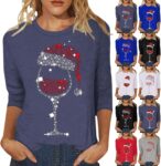Christmas Jumpers for Women UK 2025 Autumn Winter Xmas Tops T Shirts Ladies Sequin Sparkly 3/4 Long Sleeve Top Sweatshirt