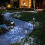 6 Pack Solar Garden Lights Waterproof for Patio Pathways (Cold &Warm Light Switching)