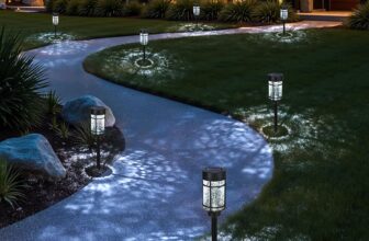 6 Pack Solar Garden Lights Waterproof for Patio Pathways (Cold &Warm Light Switching)