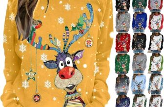 Nuoke Christmas jumper,Christmas jumpers for women,Ugly Long Sleeve Elk Print hoodie plus size Sweatshirt tops Casual funny Comfortable Light