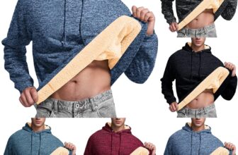 Fleece Hoodies For Men, Warm Winter Round Neck Hoodie Lined Thermal Jumper Soft Fleece Pullover Long Sleeve Comfortable Wear Outdoor Solid Color Tops With Pockets Fashion Trendy Hoody Tops