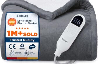 Bedsure Heated Blanket Electric Throw – Heating with 10 Time Settings, 6 Heat Settings