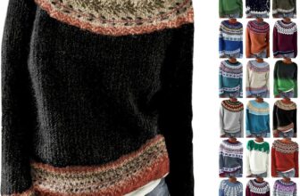 Fairisle Jumpers for Women UK Slim Fit Icelandic Jumpers for Women Casual Long Sleeves Nordic Jumper Autumn Winter Cosy Warm Loose Crew Neck Tops Fashion Elegant Autumn Sweaters Pullover Sweaters