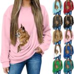 Hoodies For Women Uk Plus Size Pet Pouch Hoodie Funny Sweatshirts With Kangaroo Pocket