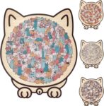 50% OFF Cat Shaped Wooden Jigsaw Puzzle