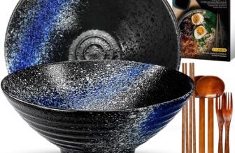 8-Inch Ceramic Ramen Bowl Set of 2