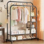 Upgraded Clothes Rail with Wheels （£14Voucher+Save 50% at checkout,no code need）
