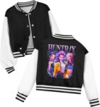 K-Pop D-Demon H-Hunters Jacket Kpop H-Huntrix Varsity Jacket for Boys and Girls and Teens Baseball Style Y2K Streetwear Anime Pattern Bomber Jacket for Kids