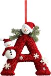 Christmas Decorations, Christmas Tree Decorations 26 Letter Decorative Xmas Home Pendant Personalized DIY Baubles Craft Snowman Letter Hanging Ornament