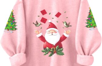 Christmas Jumpers for Women Xmas Tree Santa Claus Sweaters Long Sleeve Crew neck Sweatshirts Winter Fashion Pullover Novelty Funny Hoodies