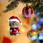 christmas decorations, crismistmas decorations, 2D Xmas Decorative UK Pendant Cat Perfect Accessories And Christmas Baubles Tree Ornaments House Hanging Ornament Set