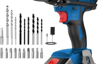 DYJPOW Cordless Drill Driver 21V, Power Drill with 2000mAh Battery, 18+1 Torque, 42N.m Max, 2 Speed, 22PCS Drill Bits, LED Light for Home