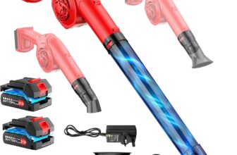 Leaf Blower Cordless with 21V 2 * 3000mAh Batteries and Charger,Electric leaf blower 320CFM 180MPH, Lightweight Garden Blowers with Turbo Boost