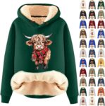 Christmas Jumpers for Women Highland Cow Gifts Hoodies Fall Long Sleeve Fleece Shirts Ladies 2025 Crew Neck Fashion Casual Cozy Sweatshirt Tops Sweaters Winter Casual Outwear Pullover Outfits