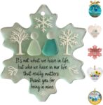 Christmas Decorations UK Friendship Sea Glass Birthday Xmas Tree Hanging Ornaments Thank You Keepsake Gift Sentimental Love Pendant