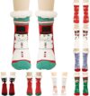 Christmas Fuzzy Socks For Women & Men Winter Warm Girls Christmas Socks Reindeer Snowflake Sock Xmas Gift Funny Xmas Cozy Crew Sock