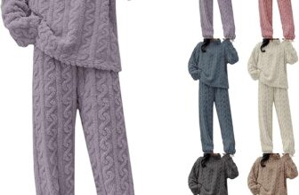 Womens Fleece Pyjamas Sets Fluffy Winter Warm Loungewear Set Super Soft Comfy 2 Piece Pjs Sets