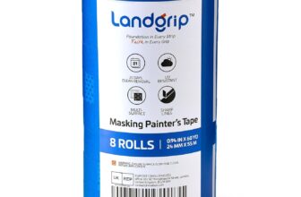 Premium Masking Tape, 24mm x 54.8m Blue Masking Tape for Painting Multi Surface Painters Tape Clean Removal &Sharp Lines, Craft & DIY Indoor Outdoor Use, 8 Rolls
