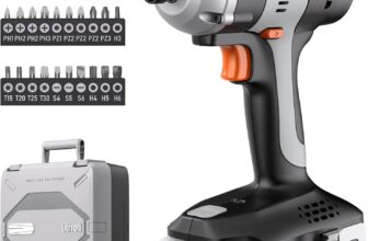 Litheli Impact Driver, 1/4″ Hex Electric Screwdriver, with 20V 10000mAh Battery, 180Nm, 3000IPM, Including LED, Belt Hook, and 21 Accessories
