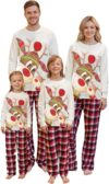Nuoke Christmas Pyjamas Matching Xmas Pjs for Family Men Women Cartoon Nightwear