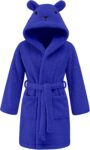 Niwicee Dressing Gown Girls Boys Kids Bathrobe Kids Towel Nightgown Soft Fleece Hooded Bath Robe Age 3-8 Years – 2 Pockets, Sleepwear Hood with Ears