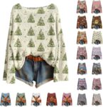 Christmas Jumpers for Women Fall Long Sleeve Fleece Shirts Ladies 2025 Crew Neck Fashion Hoodies Casual Cozy Sweatshirt Tops Sweaters Winter Casual Outwear Pullover Outfits