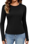 UMIPUBO Thermal Tops Womens Long Sleeve Sports Running Base Layer Cropped Top 