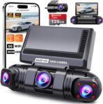 360° Dash Cam Front and Rear,4 Channel Wireless 2K Dash Cams for Cars,2K+1080P*3 Car Camera