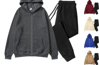 50% off Tracksuit Set for Men Fleece Top and Bottom Jogging Suit Casual