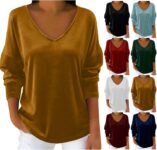 Ladies Jumpers Velvet Tops Lightweight