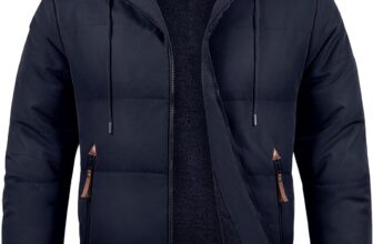 Voqeen Mens Winter Jackets Fleece Lined Thermal Padded Puffer Coat