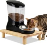 SZEE Automatic Cat Feeder Elevated Stand, Raises Feeder by 6cm, Solid Wood Material