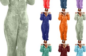 Women Fleece Onesies Zip Up One Piece