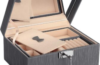 SONGMICS PU Jewellery Box 2 Tier Storage
